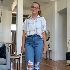 Button up plaid shirt